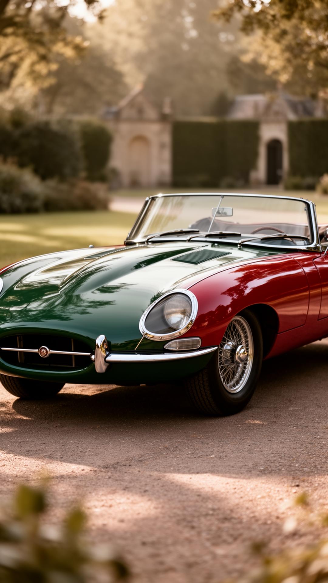 A 1960 Jaguar E-Type convertible